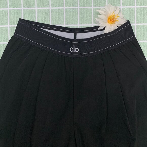 Alo Yoga Black Wide Leg Pants High Quality Office Athleisure Home Wear (Regular) - Picture 6 of 8